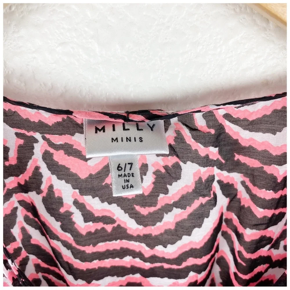 Milly Minis Pink Zebra Print Swimsuit and Coverup -‎ 6/7